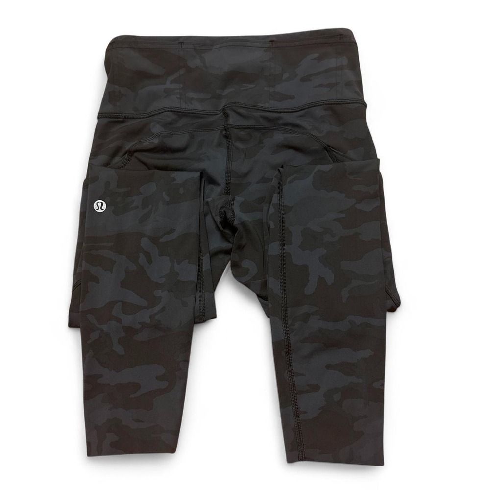 Lululemon Fast and Free Tight II 25" 365 Camo Deep Coal Multi Size 4